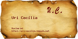Uri Cecília névjegykártya